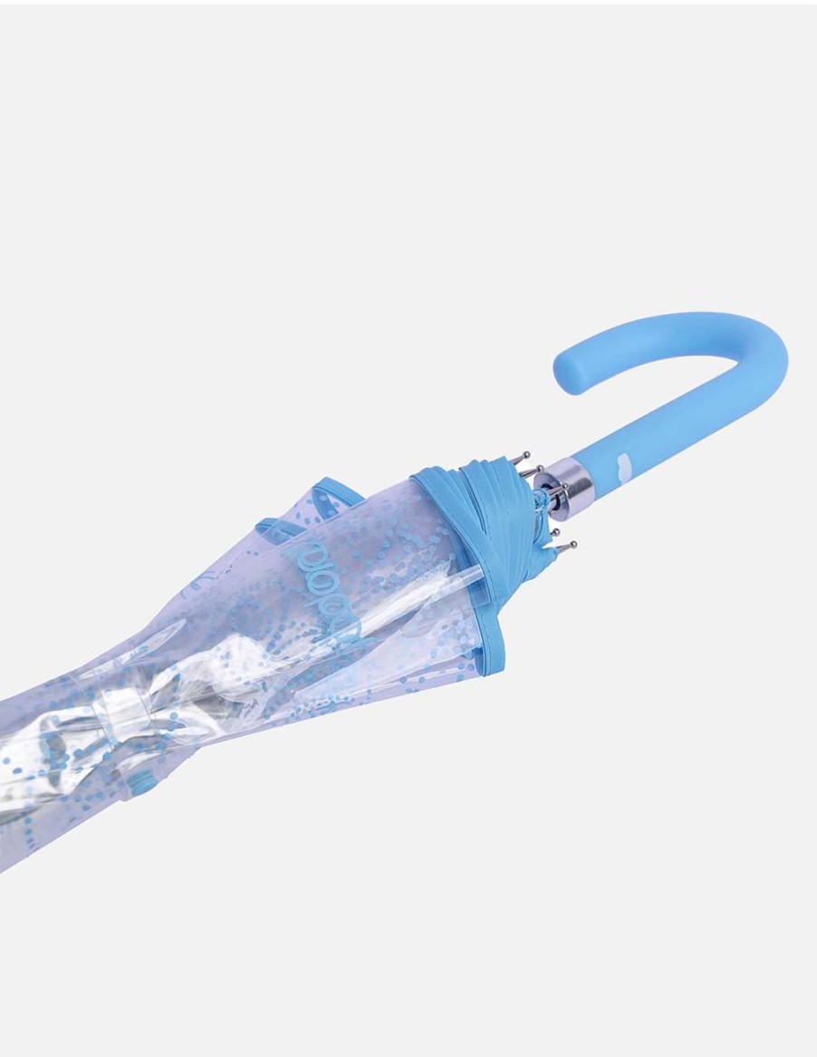 Accessories DON ALGODON | Automatic Long Transparent Umbrella for Women Don Algodon Lucila Blue