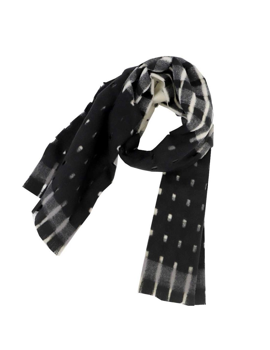 Accessories DON ALGODON | Don Algodon Women's Scarf Federica Rectangular Black