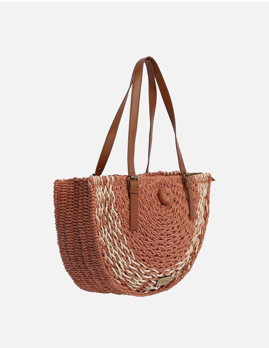 Bags FOR TIME | For Time Tanger Women's Raffia Shopper Bag Orange