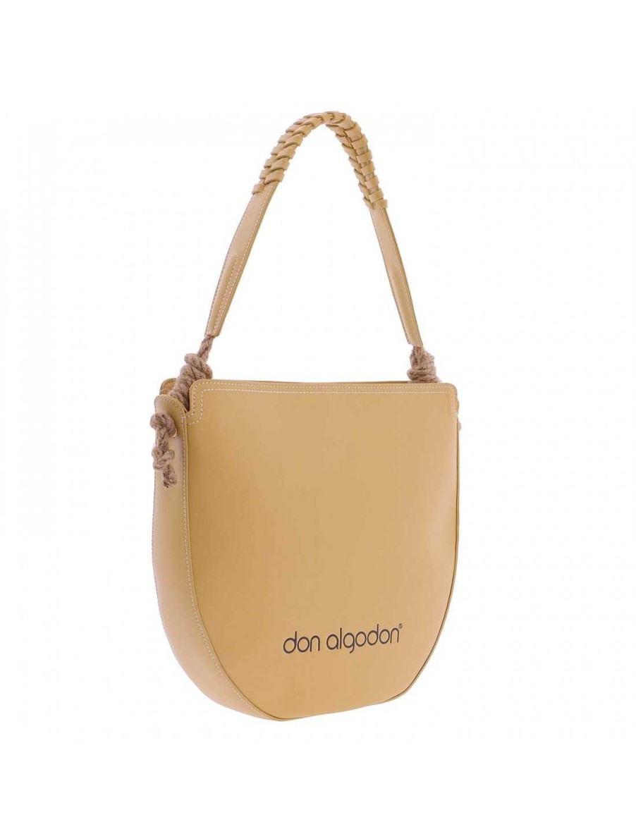 Bags DON ALGODON | Don Algodon Nidia Faux Leather Hobo Bag for Women with Zipper Mustard