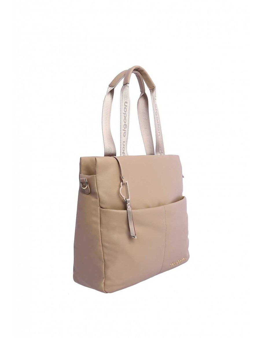 Bags DON ALGODON | Shopper Bag for Women Don Algodon Samy Synthetic Leather Beige