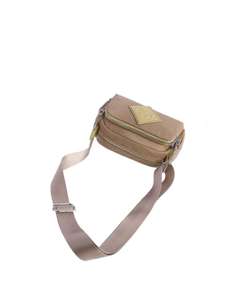 Bags DON ALGODON | Don Algodon Mireya Women's Nylon Shoulder Bag with Zipper Beige