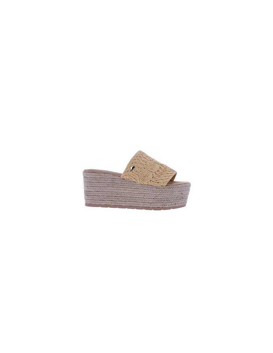 Footwear DON ALGODON | Don Algodon S556 Platform Flip Flop Beige