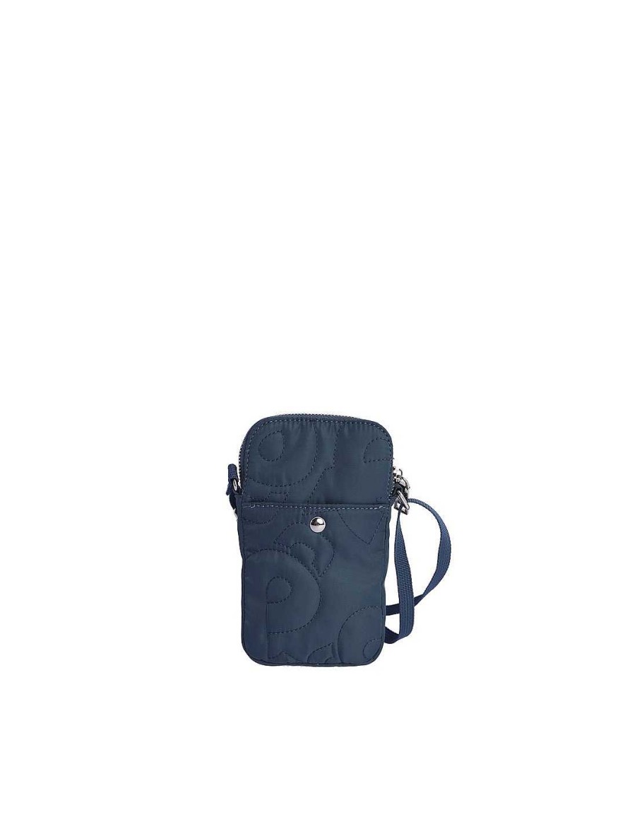 Bags Fun&Basics | Fun & Basics Cristina Women's Mobile Crossbody Bag in Nylon with Zipper Blue