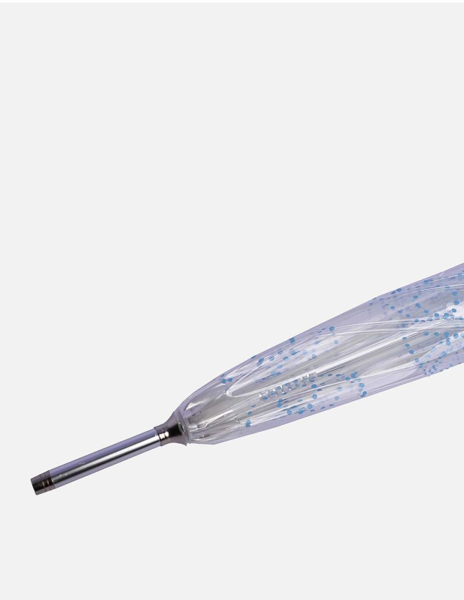 Accessories DON ALGODON | Automatic Long Transparent Umbrella for Women Don Algodon Lucila Blue