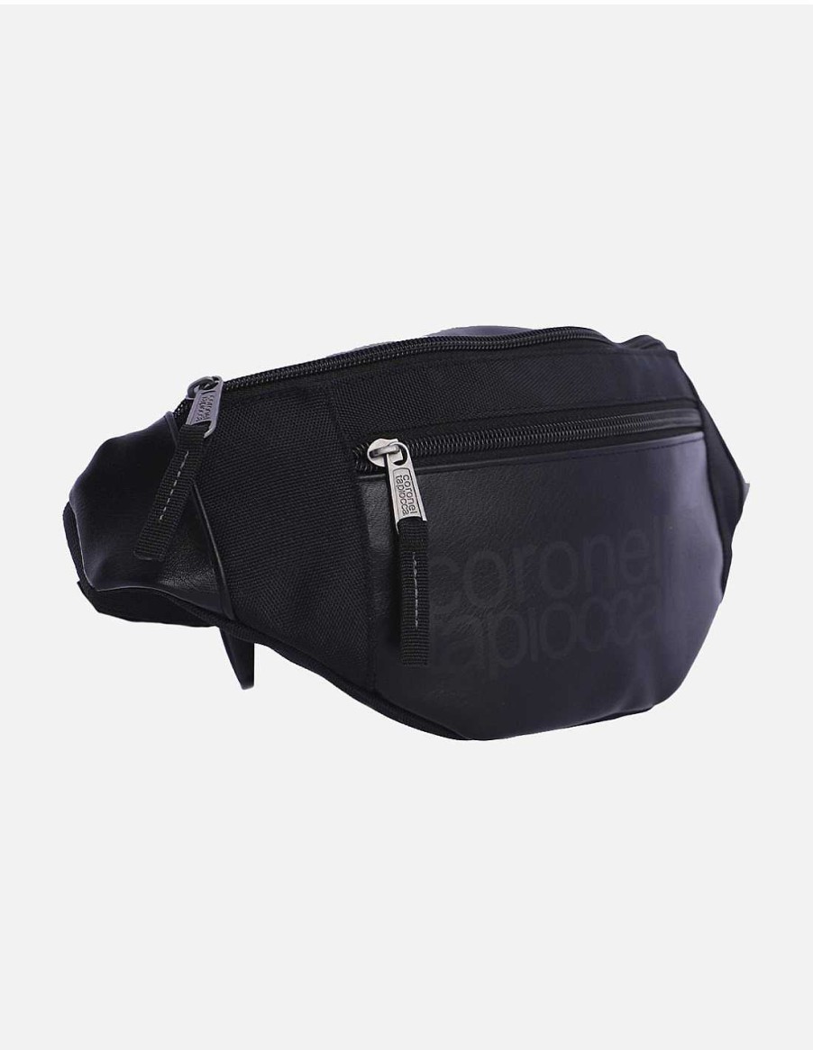 Men CORONEL TAPIOCCA | Men's Colonel Tapiocca Amador Nylon Belt Bag with Zipper Black