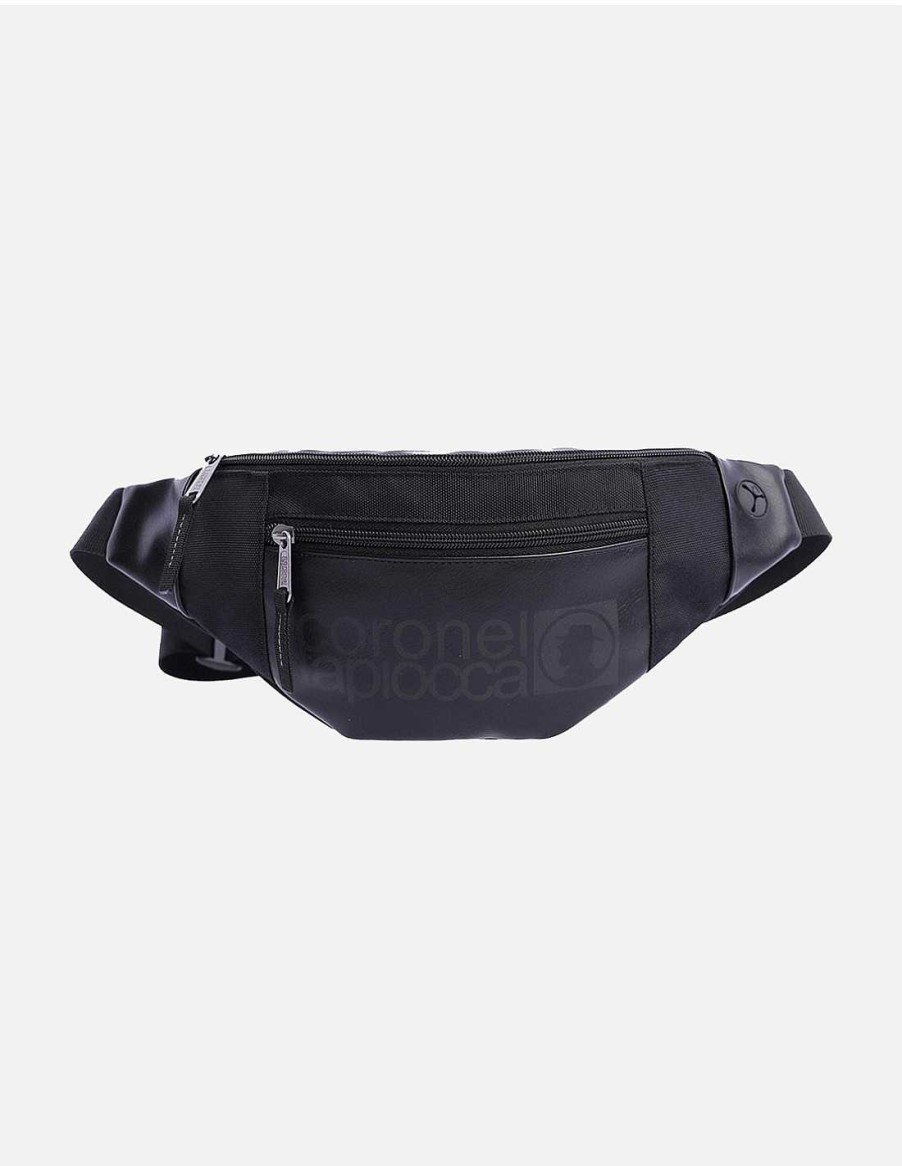 Men CORONEL TAPIOCCA | Men's Colonel Tapiocca Amador Nylon Belt Bag with Zipper Black