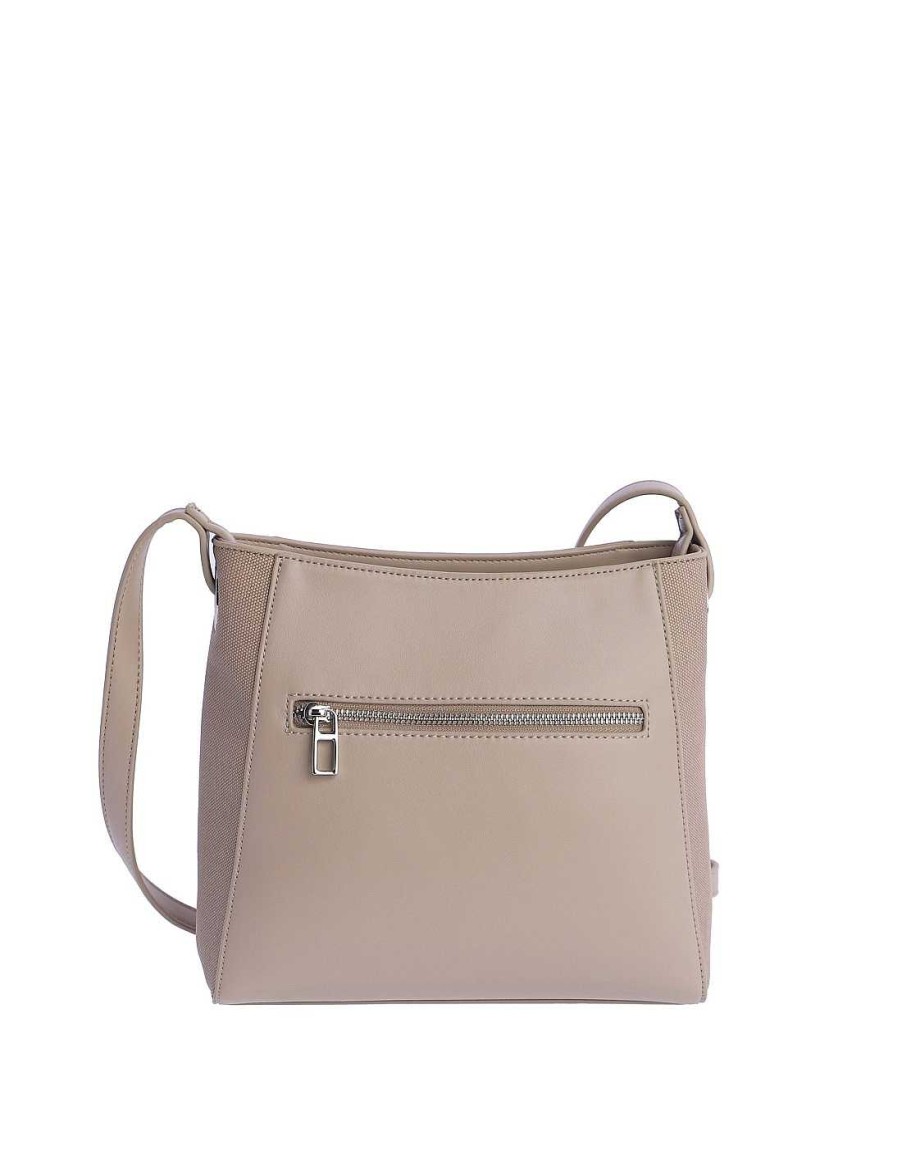 Bags DON ALGODON | Don Algodon Mesalina Women's Shoulder Bag in Synthetic Leather with Zipper Beige