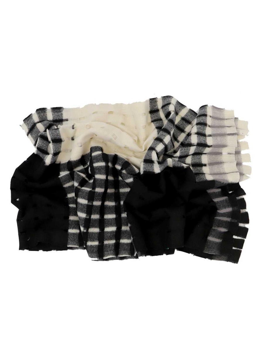 Accessories DON ALGODON | Don Algodon Women's Scarf Federica Rectangular Black